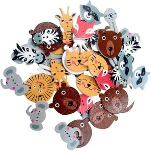 Unbranded (As show, One size) Generic Buttons, acrylic50 mixed wooden buttons with animal Unbranded (As show, One size) Generic Buttons, acrylic50 mixed wooden buttons with animal