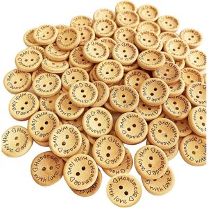Unbranded (As show, One size) 100 20mm wooden buttons, handcrafted by Love, used for sewin Unbranded (As show, One size) 100 20mm wooden buttons, handcrafted by Love, used for sewin