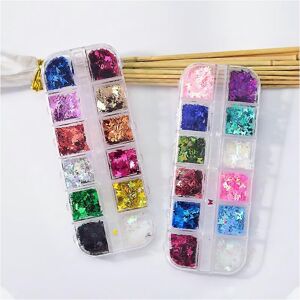 Unbranded (As show, One size) 24 Grids Butterfly Sequins Nails Butterfly Nail Decoration H Unbranded (As show, One size) 24 Grids Butterfly Sequins Nails Butterfly Nail Decoration H
