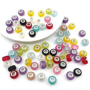 Unbranded (As show, One size) Mix 50Pcs coloured beads with large holes Trendy style Many Unbranded (As show, One size) Mix 50Pcs coloured beads with large holes Trendy style Many