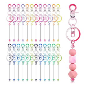Unbranded 24pcs Beaded Keychains,DIY Blank Beaded Keychain Making Kit As Shown Unbranded 24pcs Beaded Keychains,DIY Blank Beaded Keychain Making Kit As Shown