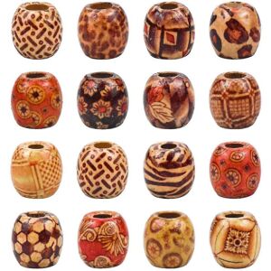 Unbranded (As show, One size) 100pcs Wooden Beads For Crafts, Large Hole Beads For Macrame Unbranded (As show, One size) 100pcs Wooden Beads For Crafts, Large Hole Beads For Macrame