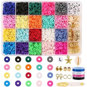 Unbranded (As show, One size) 4000pcs Clay Beads For Jewelry Bracelet Making Kit 6mm 24 Co Unbranded (As show, One size) 4000pcs Clay Beads For Jewelry Bracelet Making Kit 6mm 24 Co