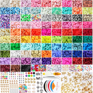 Unbranded 15000PCS 84 Colors Clay Beads for Bracelet Making Kit Flat Round Polymer Clay Be Unbranded 15000PCS 84 Colors Clay Beads for Bracelet Making Kit Flat Round Polymer Clay Be