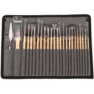 Unbranded (As show, One size) 24Pcs Pro Wooden Paint brushes with Brush Organizer Easter S Unbranded (As show, One size) 24Pcs Pro Wooden Paint brushes with Brush Organizer Easter S