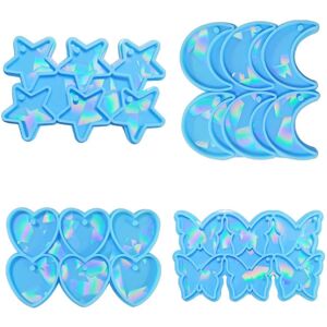 Unbranded (Blue, One size) Star Moon Heart Butterfly Mold Earring Pendant Silicone Mold DI Unbranded (Blue, One size) Star Moon Heart Butterfly Mold Earring Pendant Silicone Mold DI