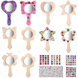 Kikidex (As show, One size) Pack Of 10 Diy Wooden Mirror Crafts For Children Mini Wooden Kikidex (As show, One size) Pack Of 10 Diy Wooden Mirror Crafts For Children Mini Wooden