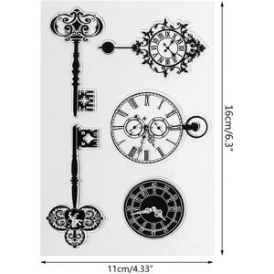 Unbranded (As show, One size) Transparent PVC Stamps Seal Vintage for Key Clock DIY Scrapb Unbranded (As show, One size) Transparent PVC Stamps Seal Vintage for Key Clock DIY Scrapb