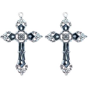 Unbranded (Black, One size) 2pcs Gothic Crucifix Pendants Handmade Jewelry Making Accessor Unbranded (Black, One size) 2pcs Gothic Crucifix Pendants Handmade Jewelry Making Accessor