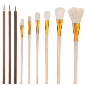 Unbranded 9 Pack Pottery Glaze Brushes Set for Pottery , Acrylic Painting Unbranded 9 Pack Pottery Glaze Brushes Set for Pottery , Acrylic Painting