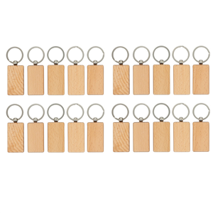 Tlily 20Pcs Wood Engraving Blanks Rectangle Blank Wooden Key Chain for Keychains (Widt Tlily 20Pcs Wood Engraving Blanks Rectangle Blank Wooden Key Chain for Keychains (Widt