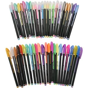 Saudism ZUIXUA 48 Gel Pens set, Color gel pens Glitter Metallic Good gift For Coloring, Saudism ZUIXUA 48 Gel Pens set, Color gel pens Glitter Metallic Good gift For Coloring,