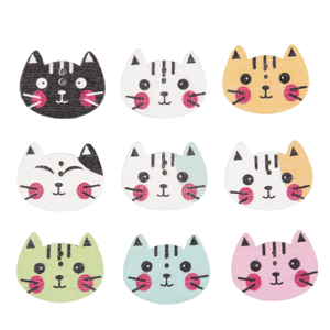 Unbranded 100pcs Cat Wooden Button Sewing Scrapbooking Colorful Unbranded 100pcs Cat Wooden Button Sewing Scrapbooking Colorful