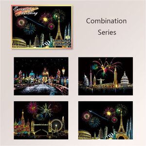 Unbranded (Combination Series) Night Magic View Scratch Art Painting Paper Kit W Bamboo Dr Unbranded (Combination Series) Night Magic View Scratch Art Painting Paper Kit W Bamboo Dr