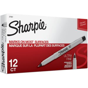 SHARPIE Permanent Markers Ultra Fine Point Black 12-Pack Precise T SHARPIE Permanent Markers Ultra Fine Point Black 12-Pack Precise T