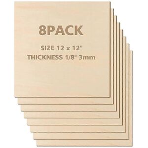 Unbranded For 12x12inch 3mm Basswood Sheets 8pcs For Diy Crafts Laser Cutting Unbranded For 12x12inch 3mm Basswood Sheets 8pcs For Diy Crafts Laser Cutting