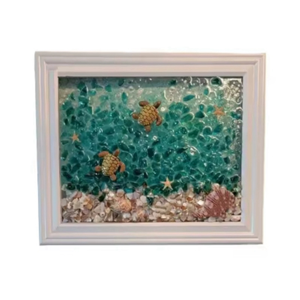 Saudism Ocean Theme Sea Glass Art Kit for Adults Photo Frame Easy Operation DIY Mosaic A Saudism Ocean Theme Sea Glass Art Kit for Adults Photo Frame Easy Operation DIY Mosaic A