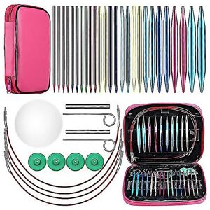 Unbranded For 26 Pieces Aluminum Interchangeable Circular Knitting Needle Set13 Size Inter Unbranded For 26 Pieces Aluminum Interchangeable Circular Knitting Needle Set13 Size Inter