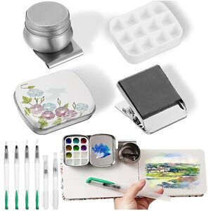 Unbranded For 11 Piece Tin Box 12 Empty Watercolor Palettes Artist Brushes Unbranded For 11 Piece Tin Box 12 Empty Watercolor Palettes Artist Brushes