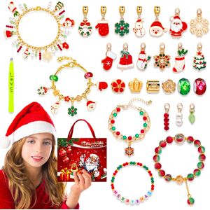 Unbranded DIY Christmas Bracelet Set for Children, 24-Compartment Holiday Beads Kit, Color Unbranded DIY Christmas Bracelet Set for Children, 24-Compartment Holiday Beads Kit, Color