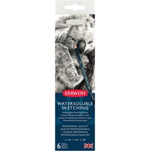 Derwent 0700837 Watersoluble Sketching Pencils, Drawing & Writing, Set Of 6, Inc Derwent 0700837 Watersoluble Sketching Pencils, Drawing & Writing, Set Of 6, Inc