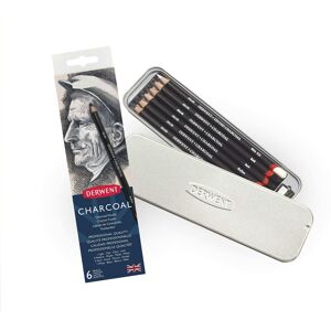 Derwent Charcoal Drawing Pencils, Drawing & Writing, Set Of 6 with Sharpener, Li Derwent Charcoal Drawing Pencils, Drawing & Writing, Set Of 6 with Sharpener, Li