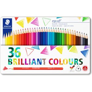 STAEDTLER 157 M36 Ergosoft Triangular Colouring Pencils - Assorted Colours (Tin STAEDTLER 157 M36 Ergosoft Triangular Colouring Pencils - Assorted Colours (Tin