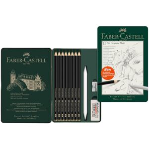 Faber Castell Art & Graphic Pitt Graphite Matt Pencil, Matt Graphite, Tin Of 11, Faber Castell Art & Graphic Pitt Graphite Matt Pencil, Matt Graphite, Tin Of 11,