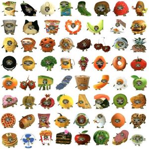 Unbranded (Multicolor, 69pcs/set) Fruit Cat Pattern Sticker, 69pcs/set Waterproof Removabl Unbranded (Multicolor, 69pcs/set) Fruit Cat Pattern Sticker, 69pcs/set Waterproof Removabl
