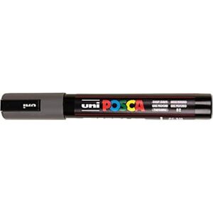 Uni-Ball Marker - POSCA - PC-5M - Dark Gray - Pack of 6 - Round tip 1.8-2.5 mm Uni-Ball Marker - POSCA - PC-5M - Dark Gray - Pack of 6 - Round tip 1.8-2.5 mm
