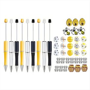 merkloos Plastic Beadable Pens Print Bee Pens Spacer Beads merkloos Plastic Beadable Pens Print Bee Pens Spacer Beads