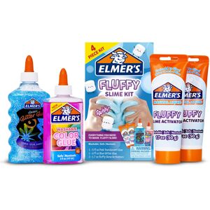 Elmer's Elmers Fluffy Slime Kit with 2 Activator Bottles, Translucent Color Glue & Glitt Elmer's Elmers Fluffy Slime Kit with 2 Activator Bottles, Translucent Color Glue & Glitt