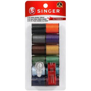 SINGER 60641 Polyester Hand Sewing Thread Assorted Colors 12 Small Spools Dark SINGER 60641 Polyester Hand Sewing Thread Assorted Colors 12 Small Spools Dark