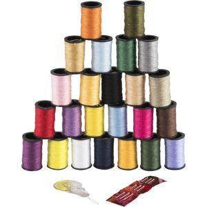 SINGER Polyester Hand Sewing Thread Assorted Colors 24 Mini-Spools SINGER Polyester Hand Sewing Thread Assorted Colors 24 Mini-Spools