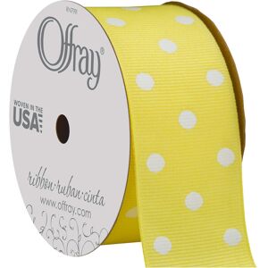 Berwick Offray 945858 1.5"""" Wide Grosgrain Ribbon Lemon Yellow and White Polka Dot 3 Y Berwick Offray 945858 1.5"""" Wide Grosgrain Ribbon Lemon Yellow and White Polka Dot 3 Y