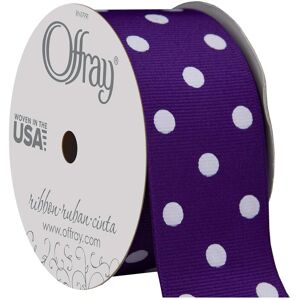 Berwick Offray 746903 1.5"""" Wide Grosgrain Ribbon Regal Purple and White Polka Dot 3 Y Berwick Offray 746903 1.5"""" Wide Grosgrain Ribbon Regal Purple and White Polka Dot 3 Y