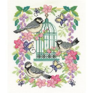 DMC Counted Cross Stitch Kit 8"X10"-Oriental Birdcage (14 Count) BK1563 DMC Counted Cross Stitch Kit 8"X10"-Oriental Birdcage (14 Count) BK1563