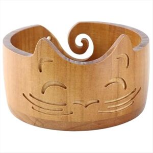 Unbranded Charming Cat Shape Handmade Wooden Yarn Bowl Holder Dispenser Unbranded Charming Cat Shape Handmade Wooden Yarn Bowl Holder Dispenser