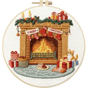 Unbranded (Christmas fireplace) Christmas DIY Stitches Practice Kit with Embroidery Hoop H Unbranded (Christmas fireplace) Christmas DIY Stitches Practice Kit with Embroidery Hoop H