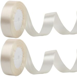 HONGCI 2 x 25mm Wide Ivory Satin Ribbon - 22m, 1 inch Thick for Wedding Car, HONGCI 2 x 25mm Wide Ivory Satin Ribbon - 22m, 1 inch Thick for Wedding Car,