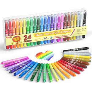 Shuttle Art 24 Colours Gel Crayons for Toddlers, Non-Toxic Twistable Crayons Set Shuttle Art 24 Colours Gel Crayons for Toddlers, Non-Toxic Twistable Crayons Set
