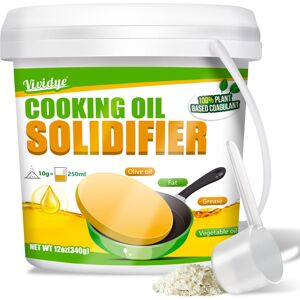 Vividye Natural Cooking Oil Solidifier Powder 340g - 100% Plant-Based Oil Hardener, Soli Vividye Natural Cooking Oil Solidifier Powder 340g - 100% Plant-Based Oil Hardener, Soli