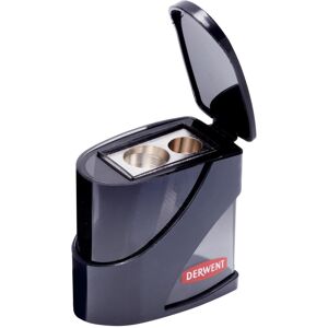 Derwent Twin Hole Pencil Sharpener with Container, Double Hole Sharpener for Art Derwent Twin Hole Pencil Sharpener with Container, Double Hole Sharpener for Art