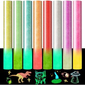 Unbranded Glow-in-Dark Puff Vinyl HTV Sheet, 12"x10", Permanent Luminous Glitter & Metalli Unbranded Glow-in-Dark Puff Vinyl HTV Sheet, 12"x10", Permanent Luminous Glitter & Metalli