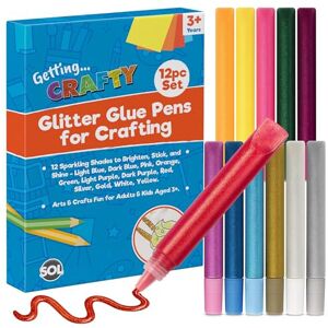 SOL 12pk Glitter Glue Pens for Crafting 12 Sparkling Shades to Brighten, Stick SOL 12pk Glitter Glue Pens for Crafting 12 Sparkling Shades to Brighten, Stick