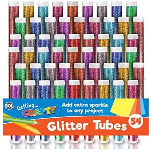 SOL 54 Pack Kids Glitter Tubes 10 Assorted Colours Fine Craft Shaker Set for Res SOL 54 Pack Kids Glitter Tubes 10 Assorted Colours Fine Craft Shaker Set for Res