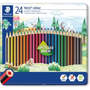 STAEDTLER 185 M24 Noris Colour Colouring Pencils - 24 Assorted Colours (Tin of 2 STAEDTLER 185 M24 Noris Colour Colouring Pencils - 24 Assorted Colours (Tin of 2