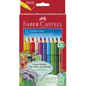 Faber Castell 12 JUMBO GRIP COLOUR PENCILS + SHARPENER Faber Castell 12 JUMBO GRIP COLOUR PENCILS + SHARPENER