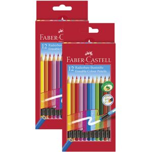 Faber Castell Erasable Coloured Pencils with Rubber Tip Pack of 12 in Cardboard Faber Castell Erasable Coloured Pencils with Rubber Tip Pack of 12 in Cardboard