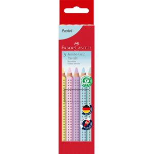 Faber Castell Jumbo Grip Pastel Colour Pencil Set, Cardboard Wallet of 5 Faber Castell Jumbo Grip Pastel Colour Pencil Set, Cardboard Wallet of 5